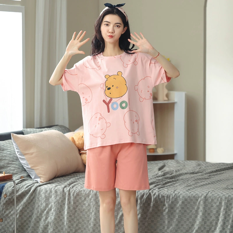 Thin Cotton Short-sleeved Pajamas