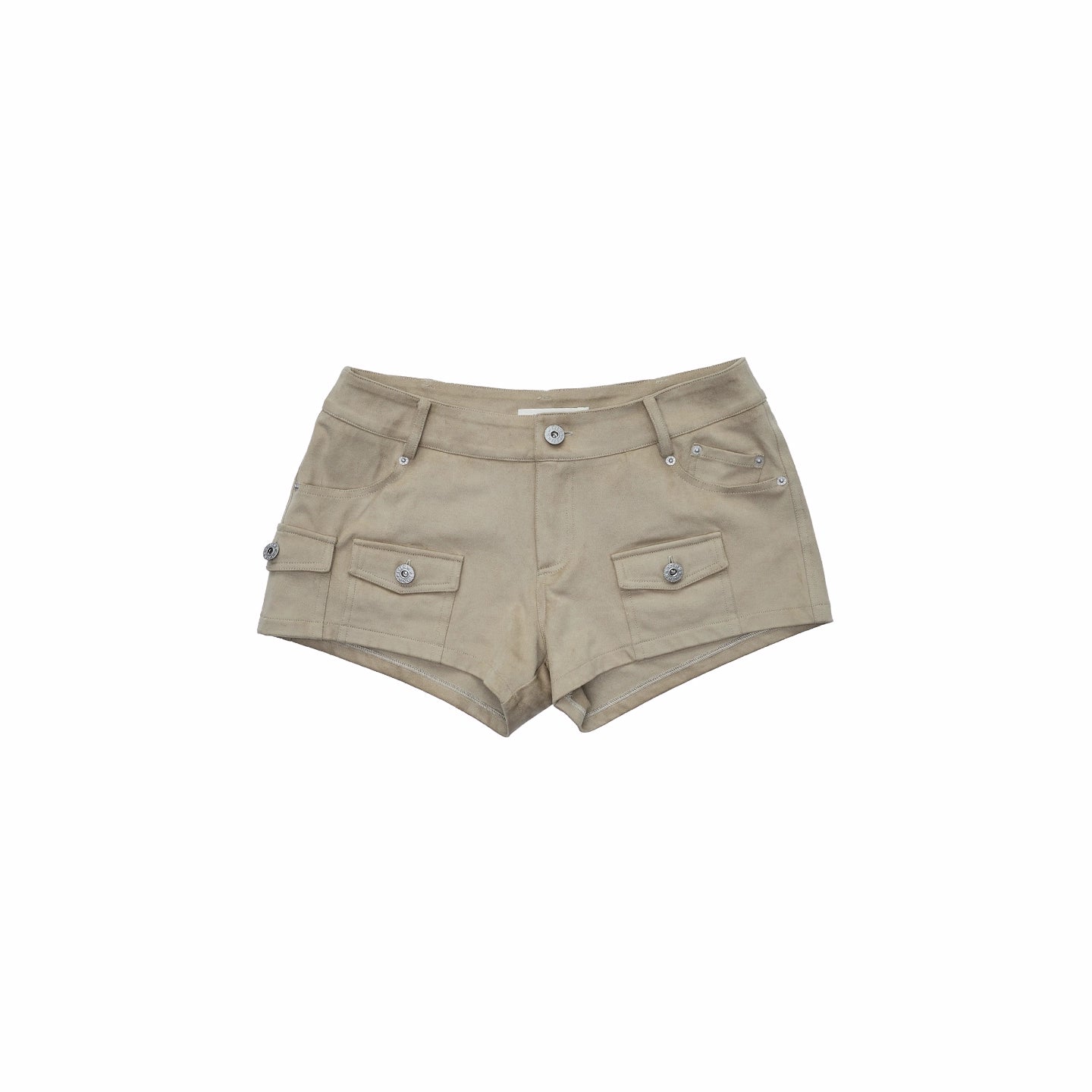 Low-Rise Studded Pocket Mini Shorts