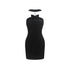 Black & Grey Bowknot Strapless Halterneck Dress - CHINASQUAD