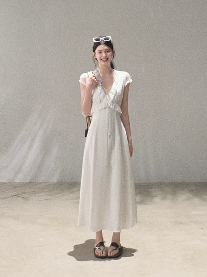 Lyocell Linen Tie-Waist Dress