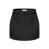 Black & Off-white Elle Satin Mini Skirt - CHINASQUAD