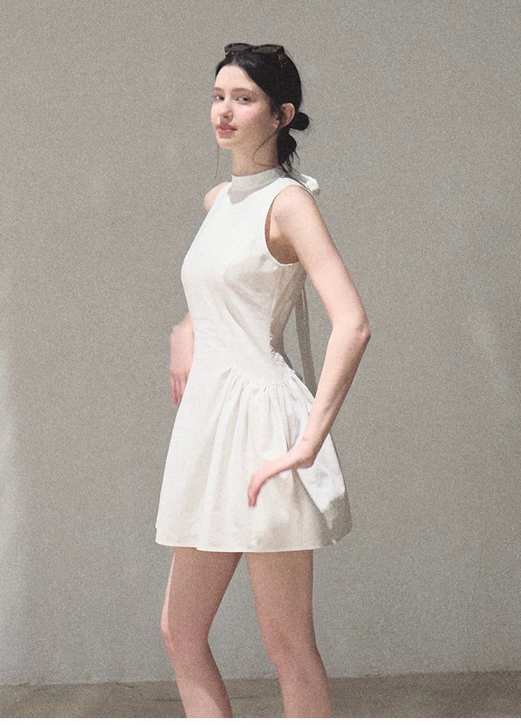 Vanilla Spring Halter Backless Dress