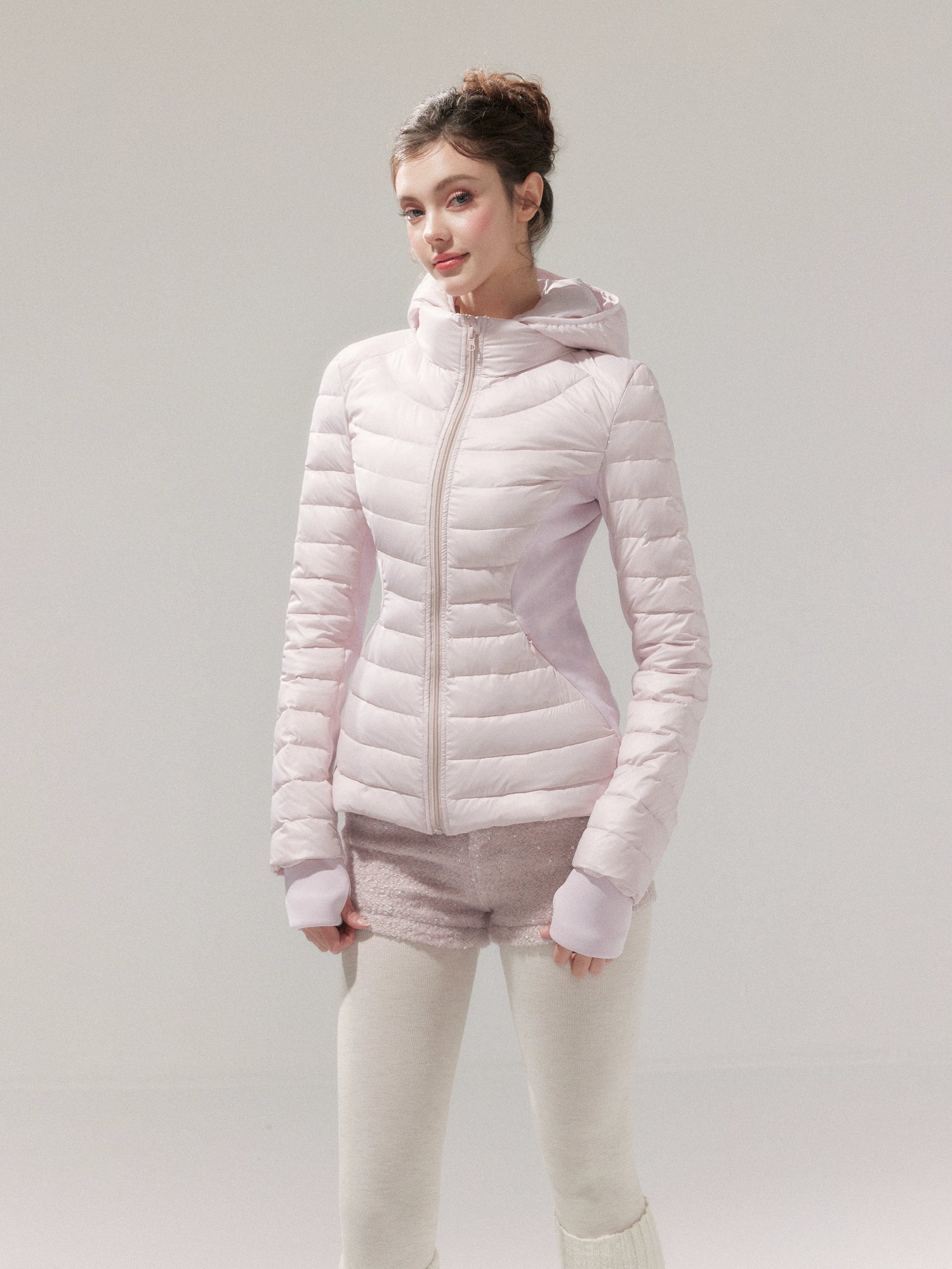 Lightweight 90% Down Quilted Stand-Collar Coat