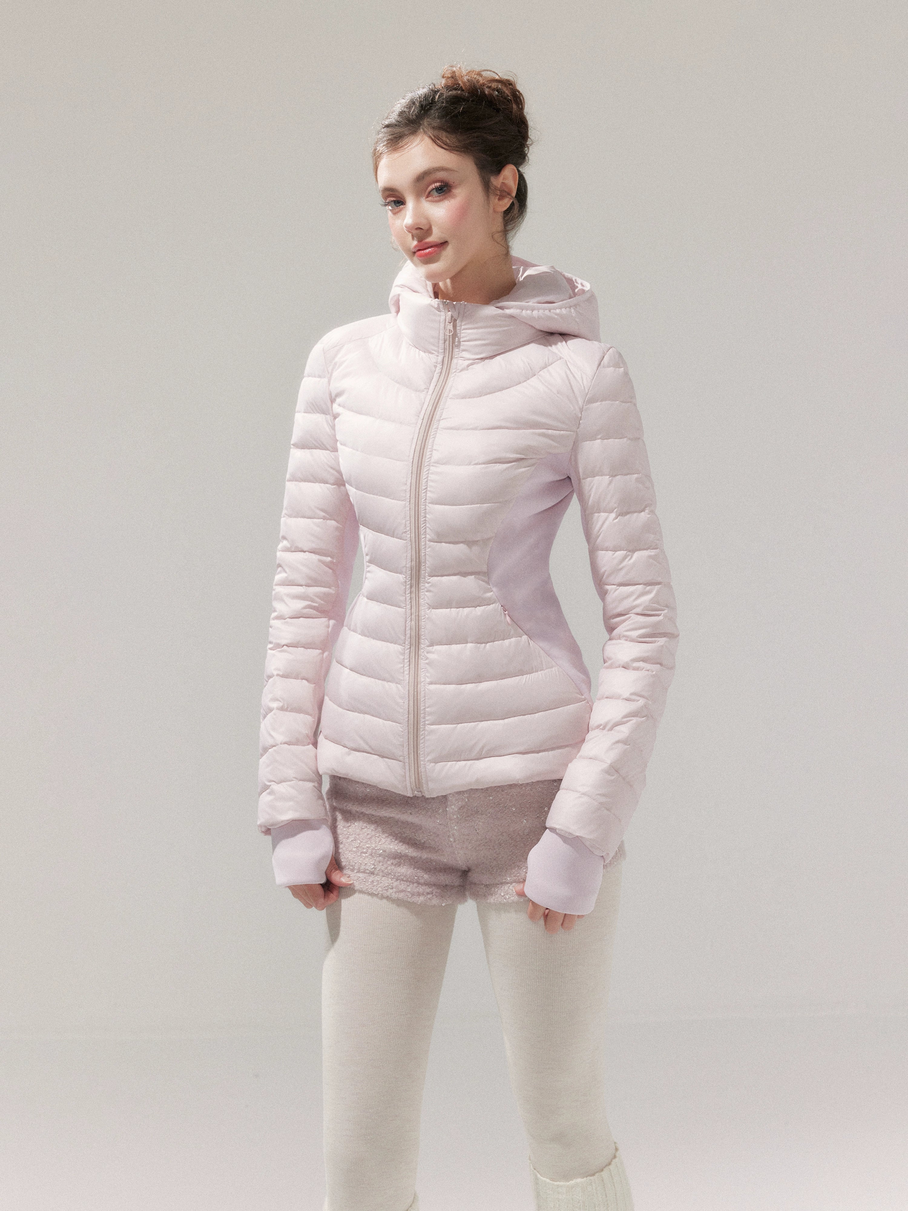 Lightweight 90% Down Quilted Stand-Collar Coat