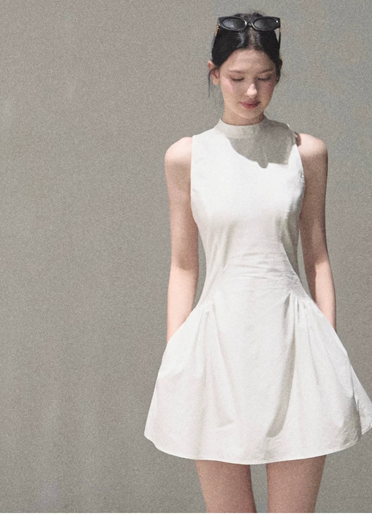 Vanilla Spring Halter Backless Dress