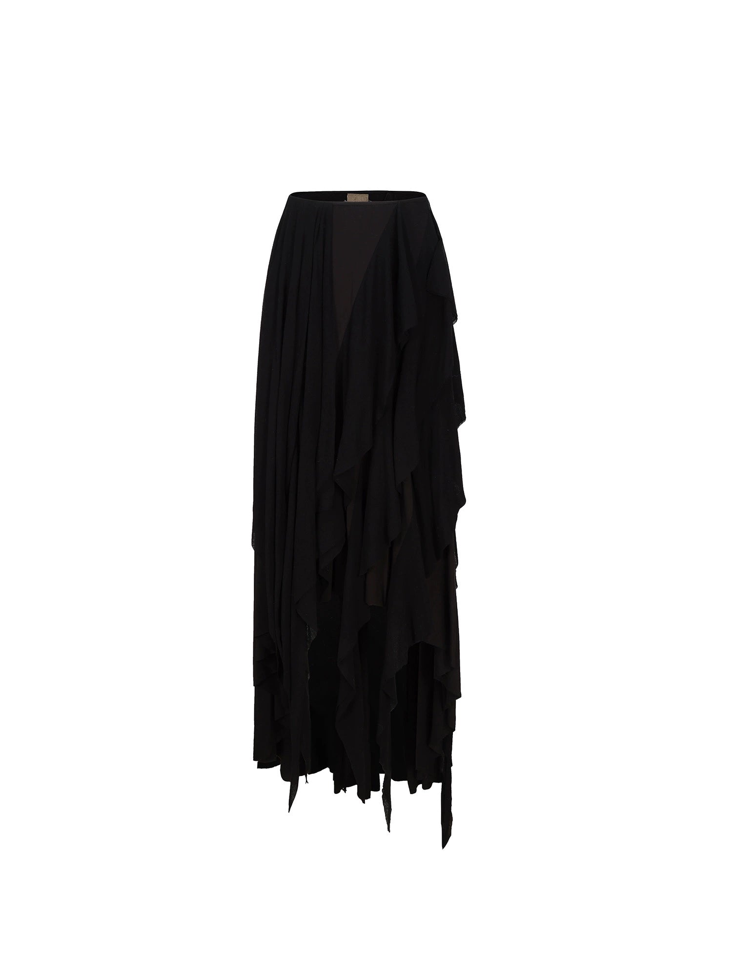 Black Multi-Layer Knit Skirt