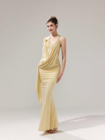 Knit Mesh Top Camisole &amp; Maxi Skirt Set