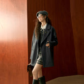 Gray Medium-Length Wool Coat - CHINASQUAD