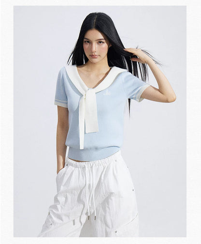 Lyocell Soft-Touch Layered Scarf Knit Top
