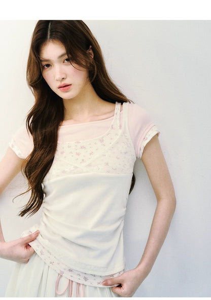 Layered Lace Knit Tee