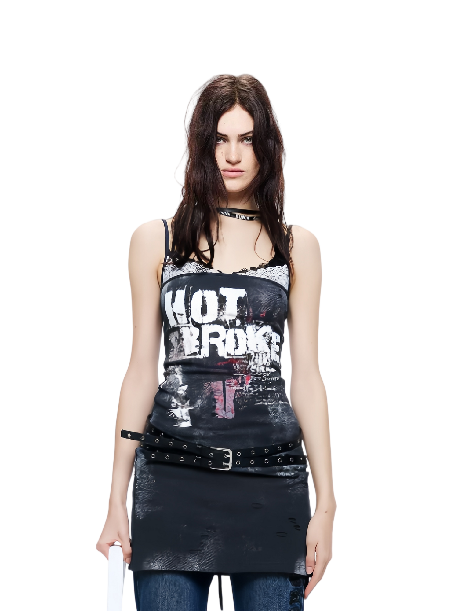 Light Lace Splicing Camisole Dress
