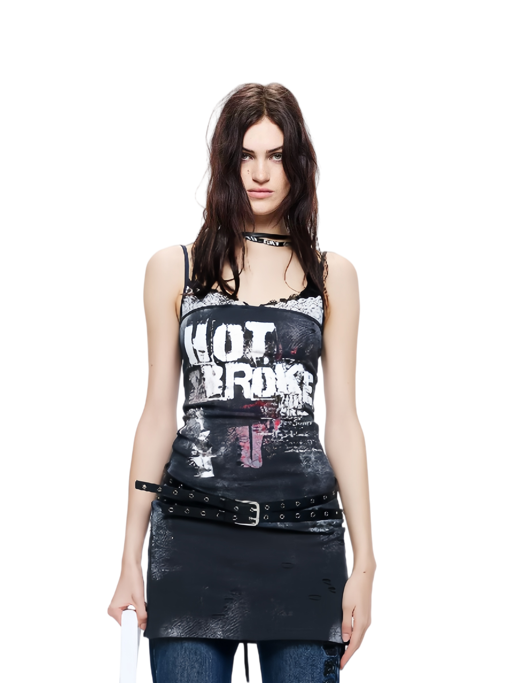 Light Lace Splicing Camisole Dress
