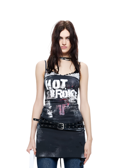 Light Lace Splicing Camisole Dress