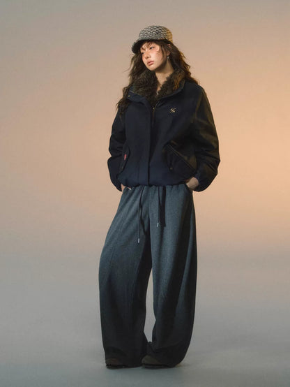 Detachable Faux Fur Collar Parka Down Jacket