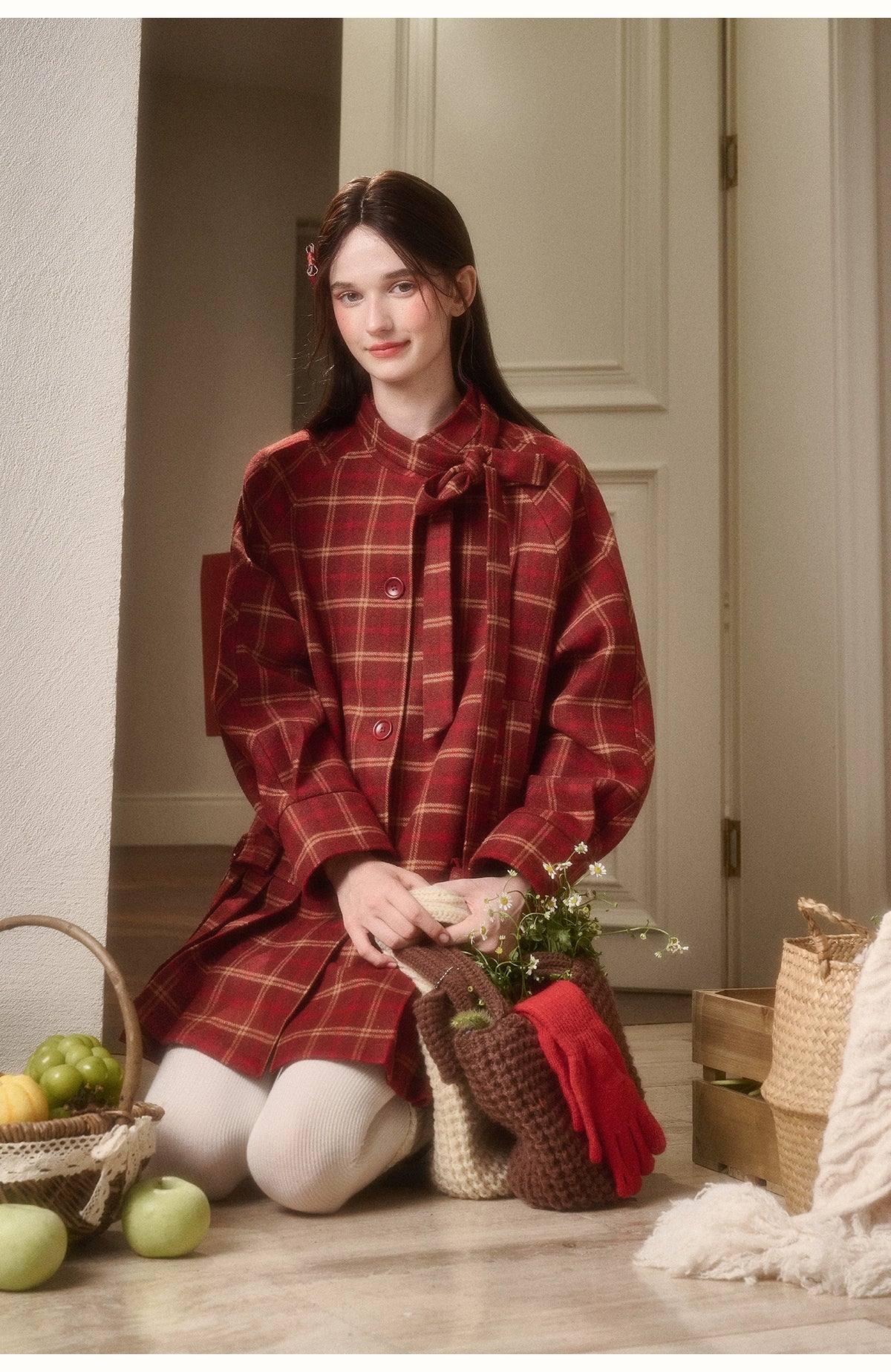Cosagach Plaid Wool Coat