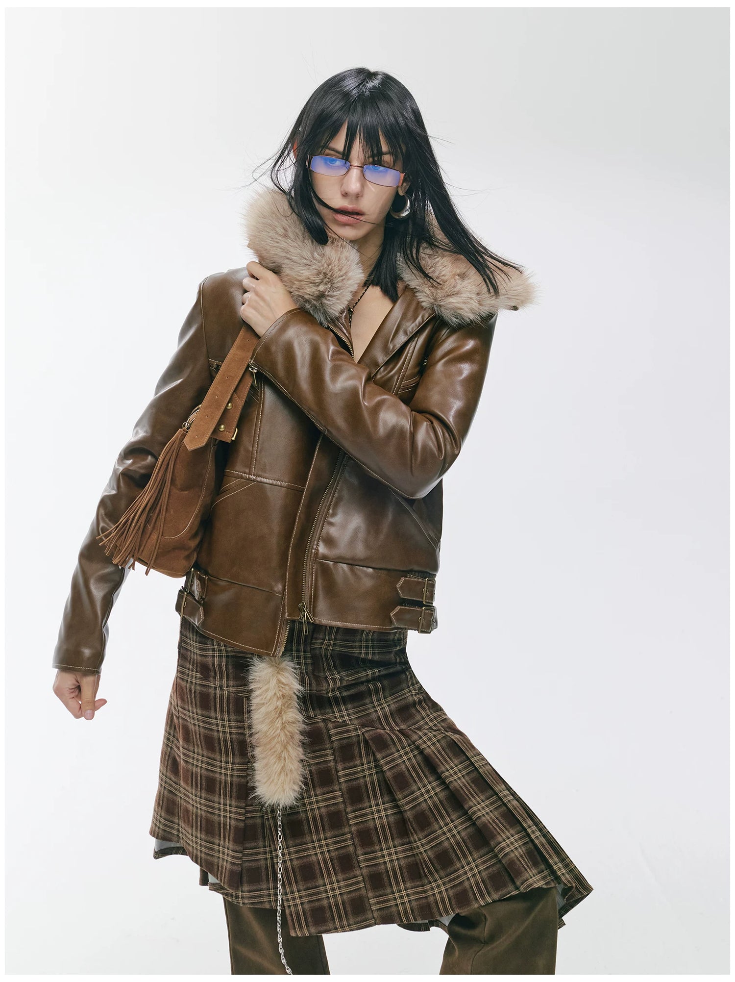 Heavy Punk Windproof Quilted Leather Jacket