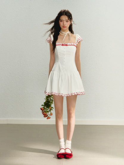 Butterfly Embroidered Spaghetti Strap Dress - CHINASQUAD