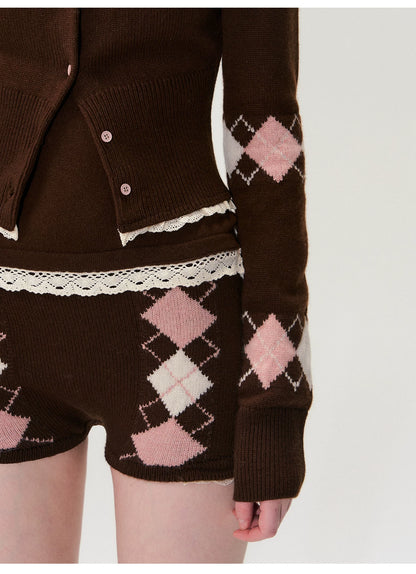 Wool Blend Knit Three-Piece Set