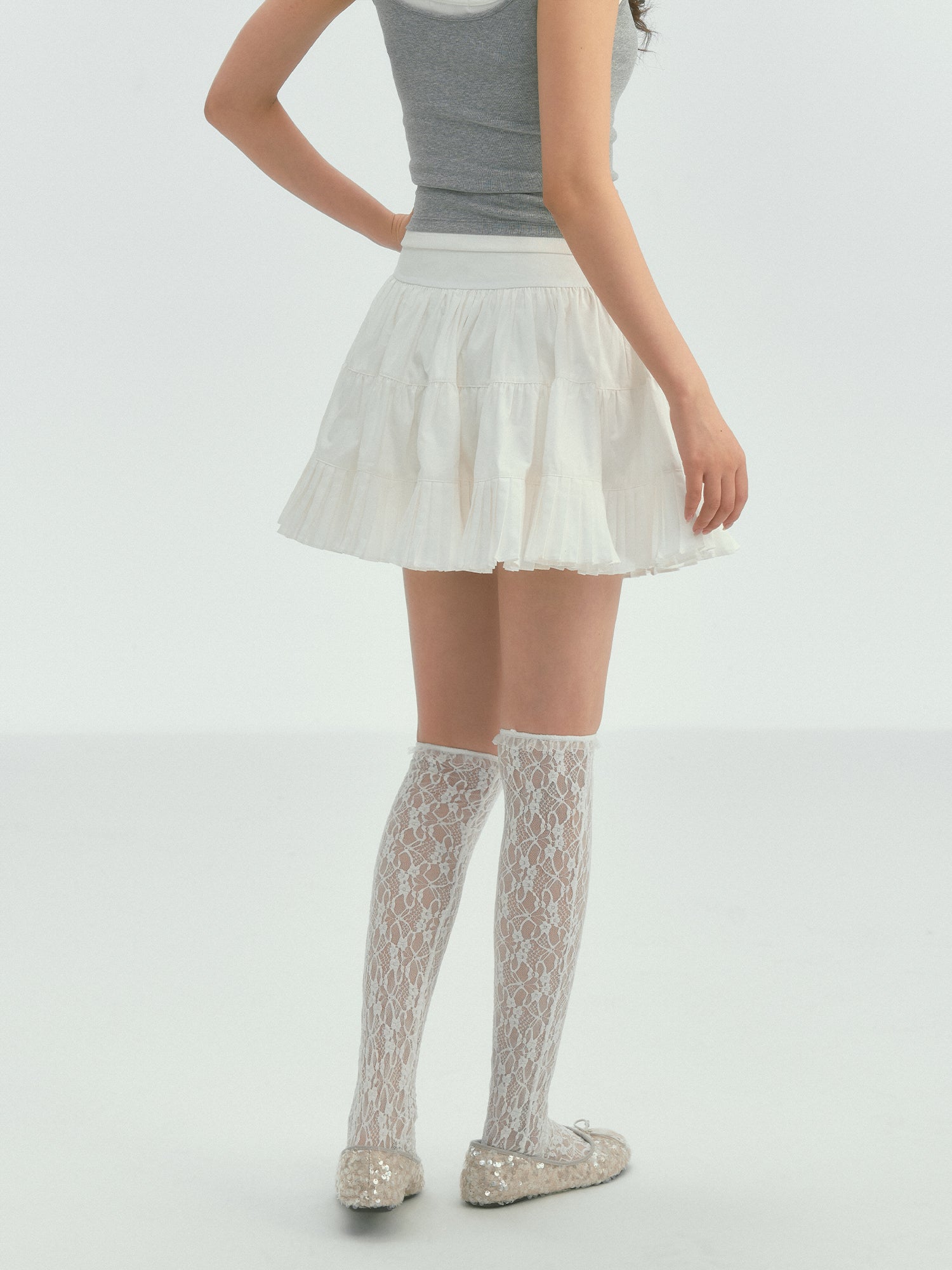 Ballet Style Pleated Tulle Skirt