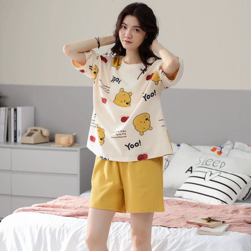 Thin Cotton Short-sleeved Pajamas