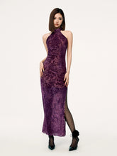 Purple & Pink Long Chinese-style Cheongsam Dress - CHINASQUAD