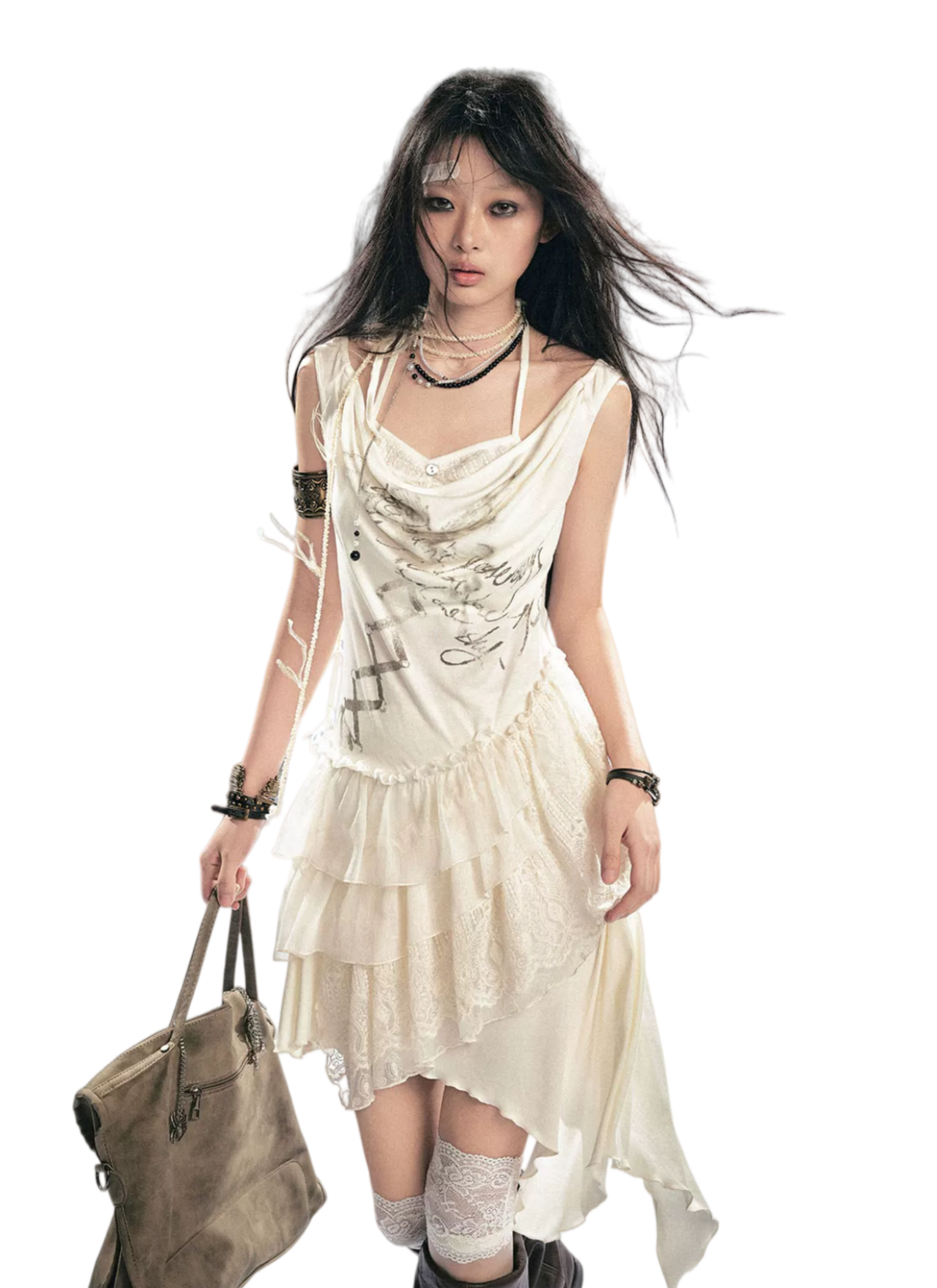 Rebellious Lace Ruffle Dress