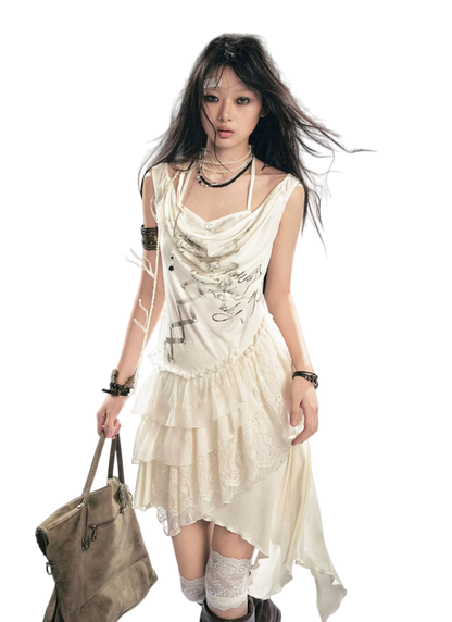 Rebellious Lace Ruffle Dress
