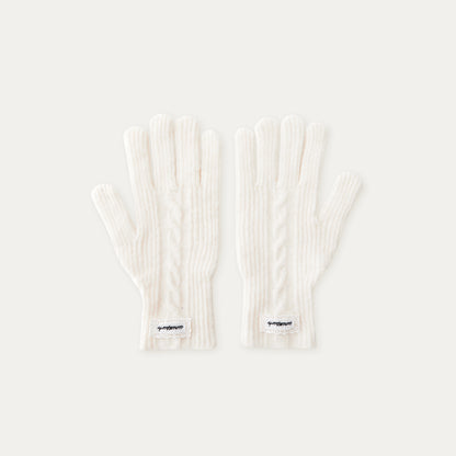 “A Girl’s Prayer” Cream Knit Textured Winter Gloves