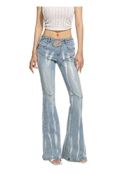 Gradient Fit Mid-Rise Flared Jeans - CHINASQUAD