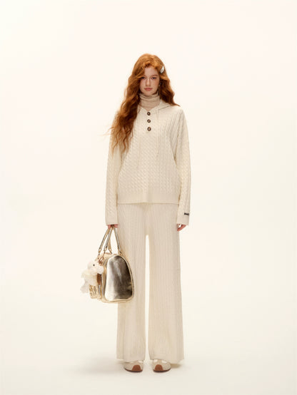 Wool Blend Turtleneck Slim-Fit Knit T-Shirt