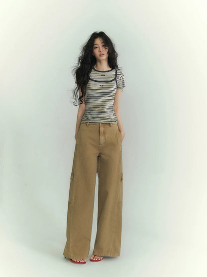 Casual Striped T-Shirt &amp; Camisole Set