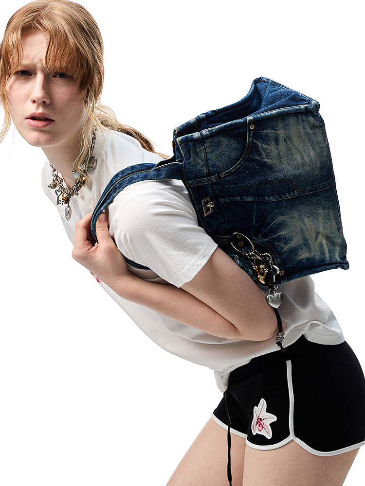 Flower Embroidered Rhinestone Sports Shorts