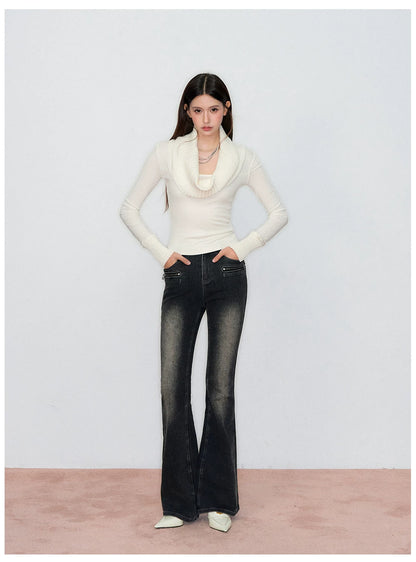 Vintage Slim-Fit Flared Denim Jeans