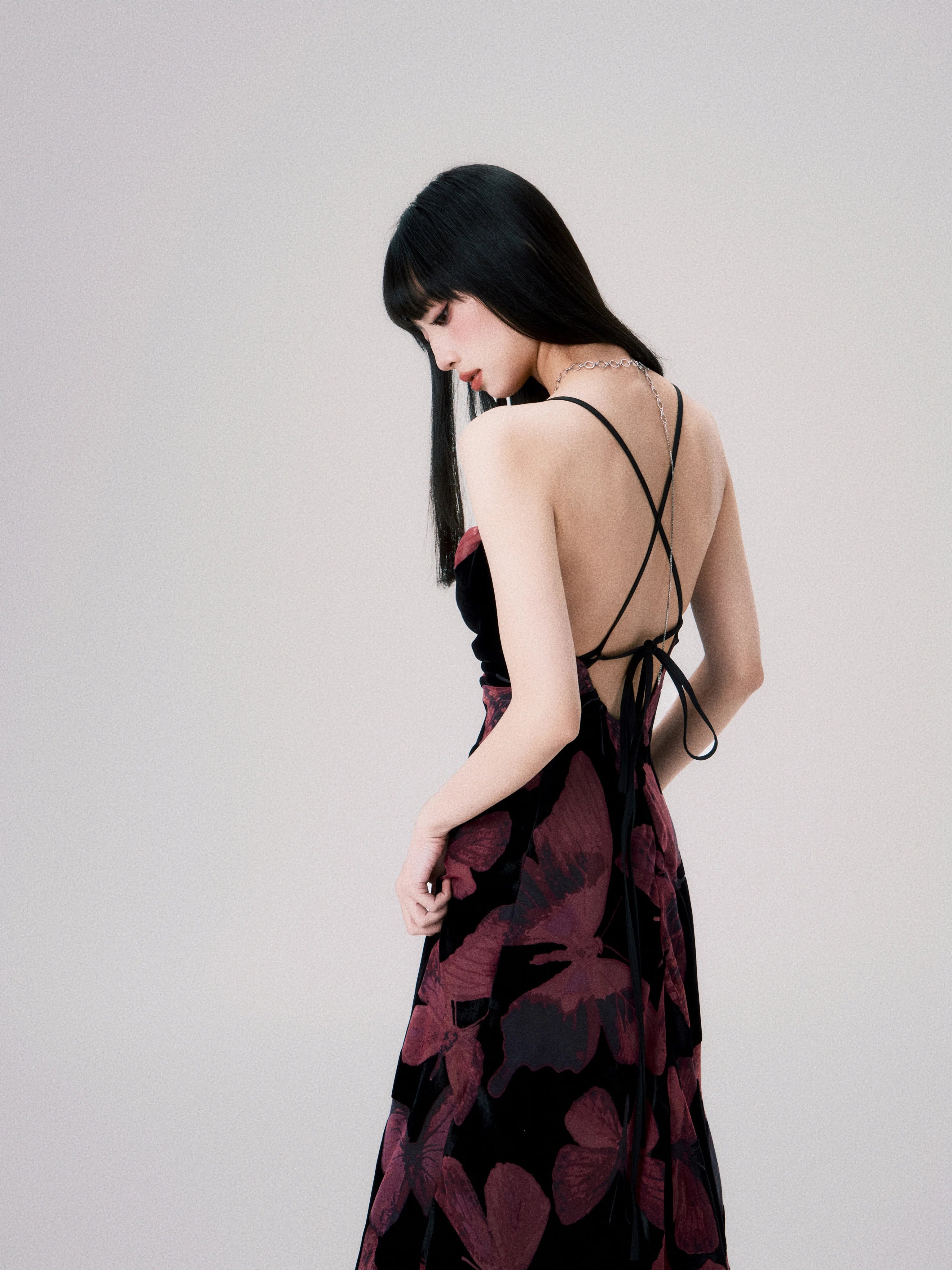 Backless New Chinese Slip Maxi Dress