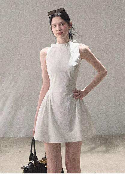Vanilla Spring Halter Backless Dress