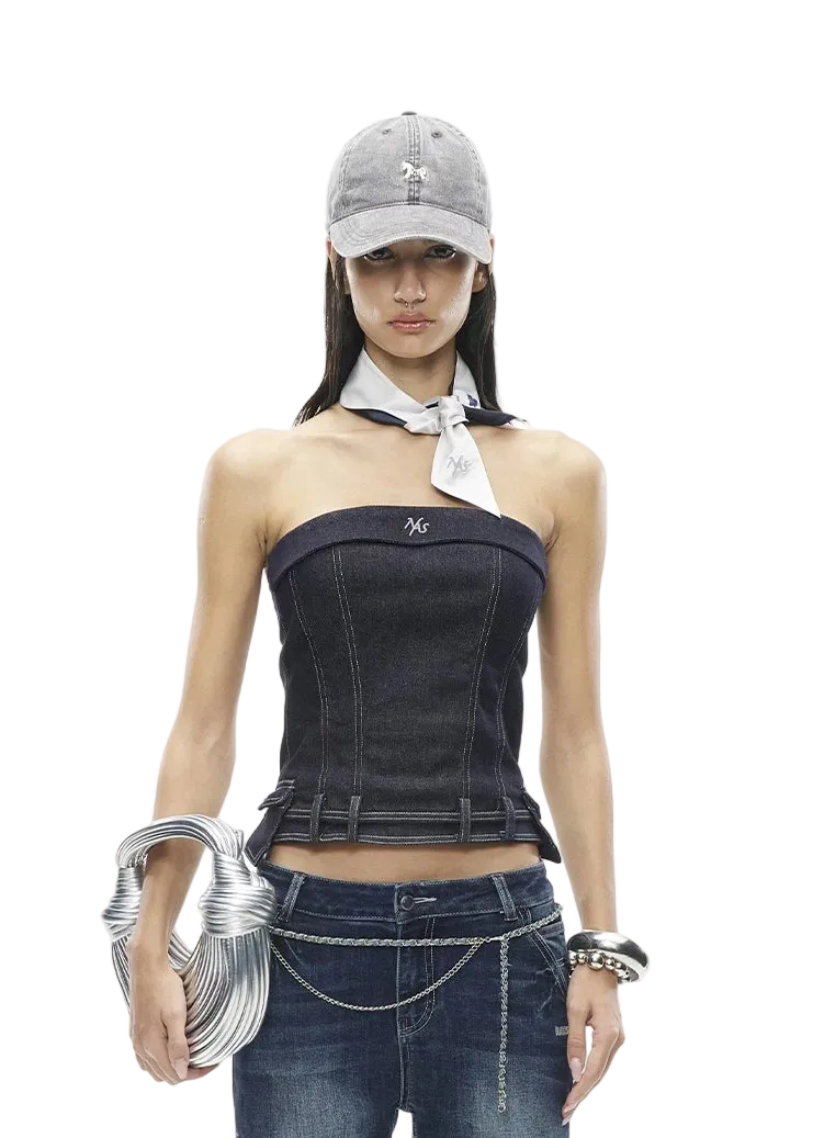 Raw Denim Blue Bandeau