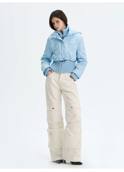 Quilted Embossed Short Down Jacket