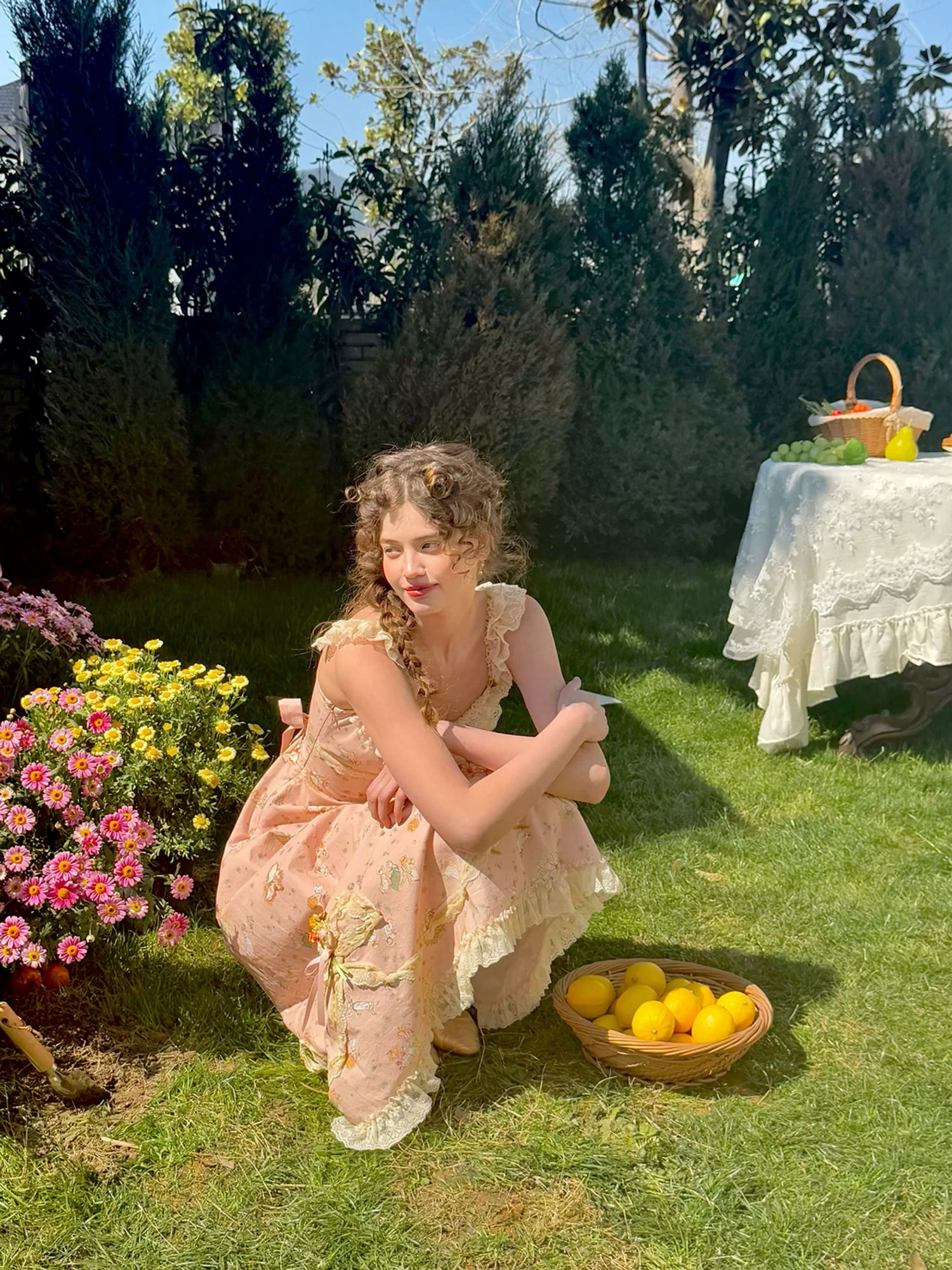 Daisy Kite French Vintage Floral Lace Dress