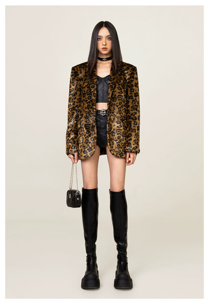 Wild World Leopard Faux Fur Suit - CHINASQUAD