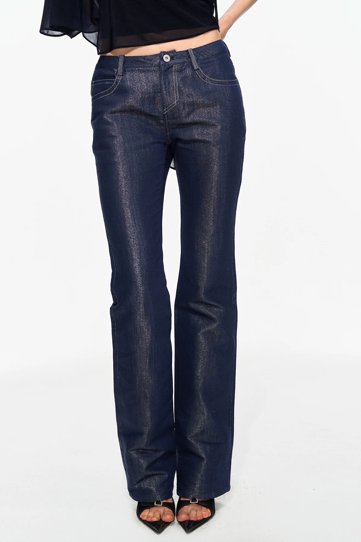 Pearl Sheen Flare Jeans