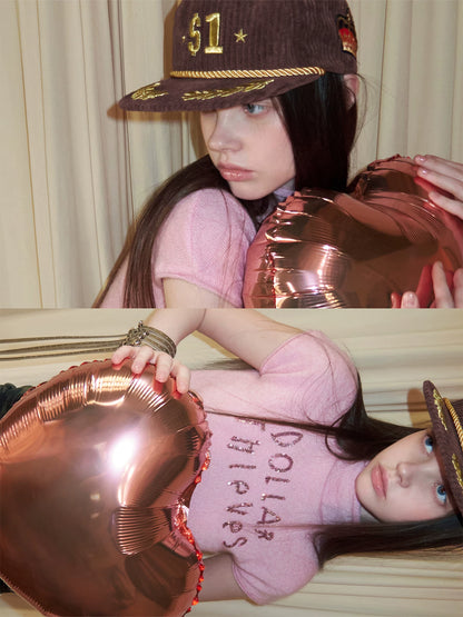 Embroidered Flat-Brim Trucker Cap