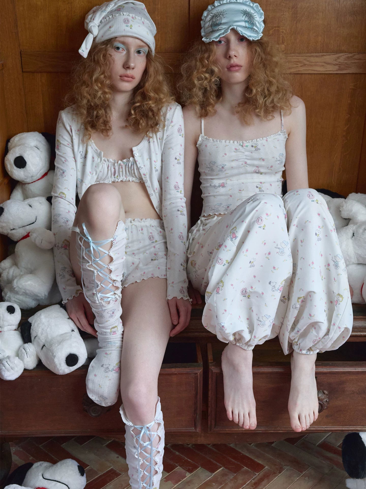 Snoopy Floral Balloon Wide-Leg Pants 1Jinn Studio