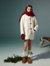 White Wool Horn Buttons Coat - CHINASQUAD