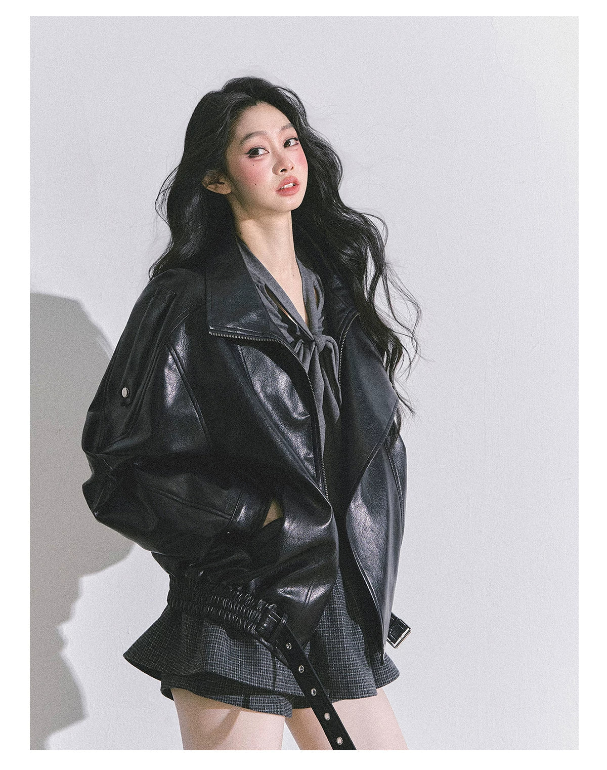 Minimal Korean V-Neck Long-Sleeve T-Shirt