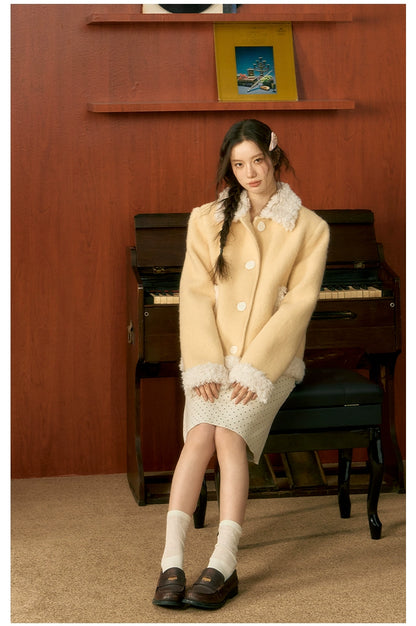 Yellow College Shearing Jacket - CHINASQUAD