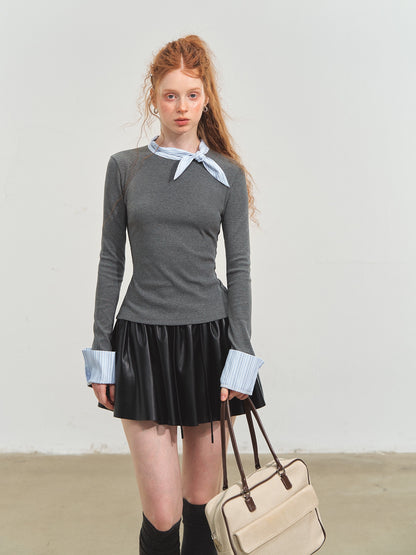 Puff PU Skirt