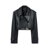 "Djembe Series" 100% Water-stained Lambskin Cropped Jacket - CHINASQUAD