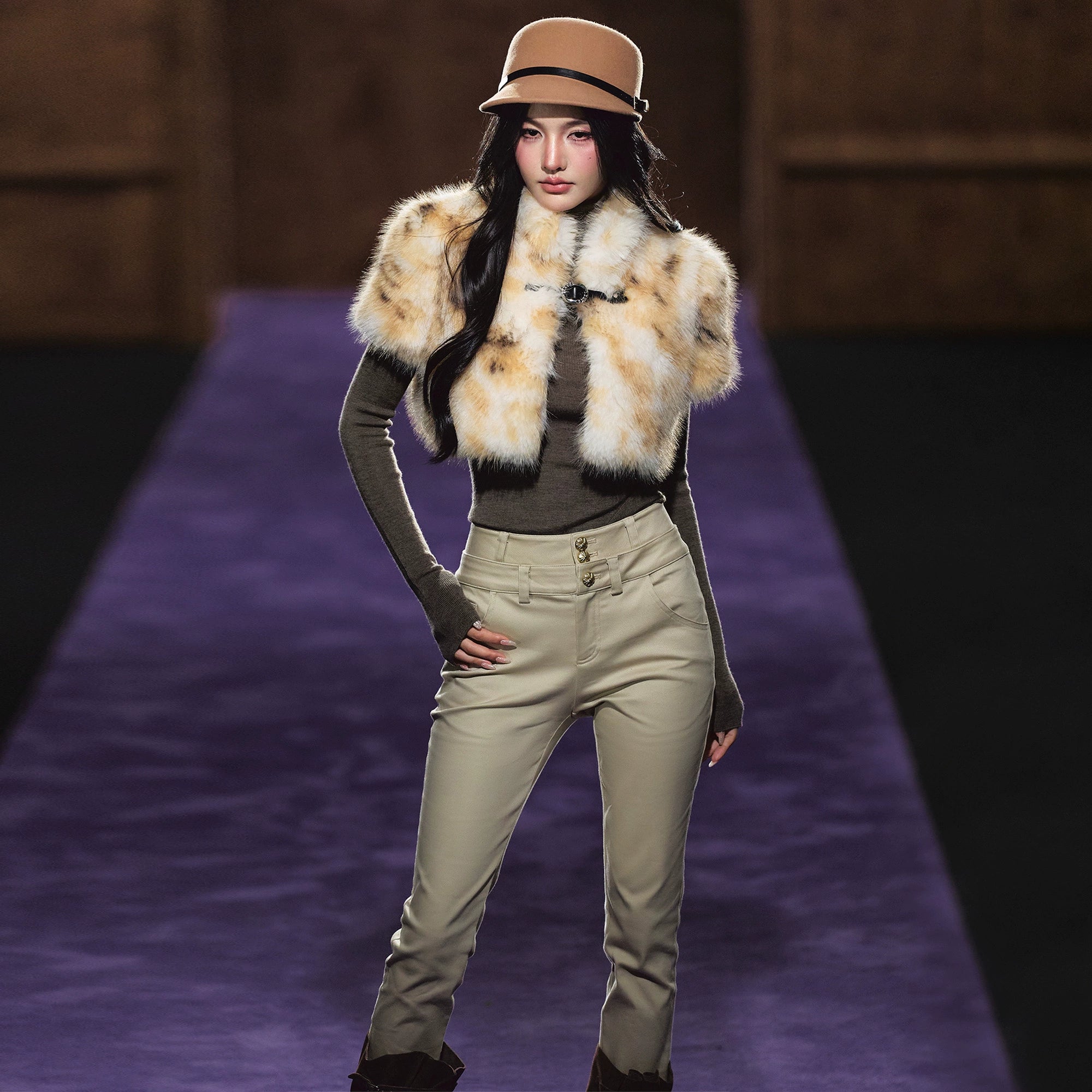 Faux Fur Cropped Jacket