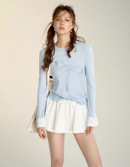 Gray &amp; Blue Origami Bow Top