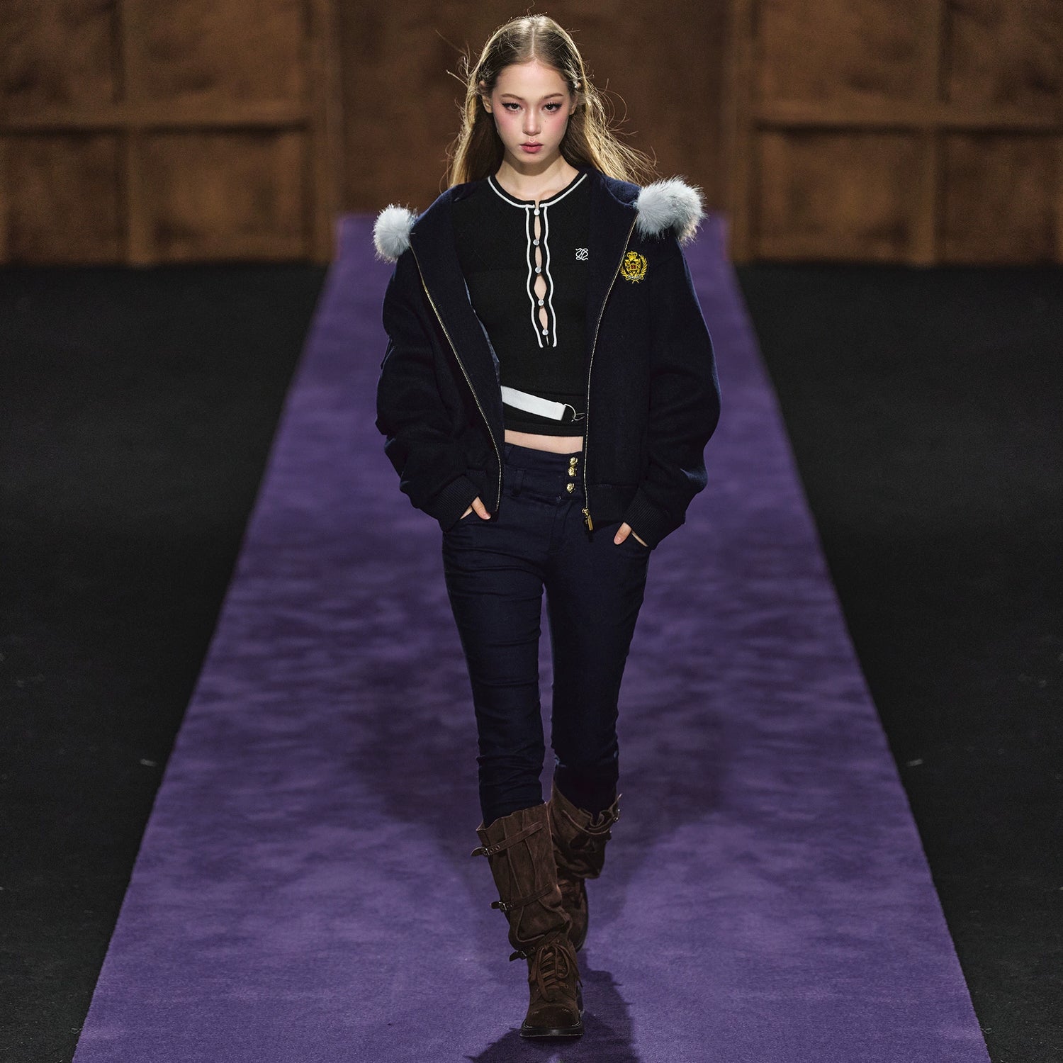 Dual-Waistband High-Rise Stretch Skinny Jeans